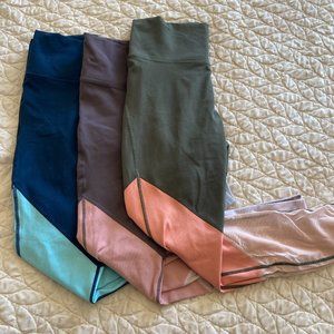 Set of Three Zone High-Waisted 7/8 Fabletics Leggings